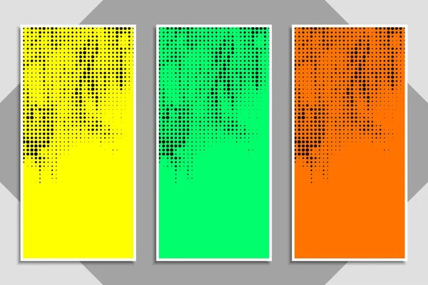 Abstrakt modern färgglada halvton banners set — Stock vektor