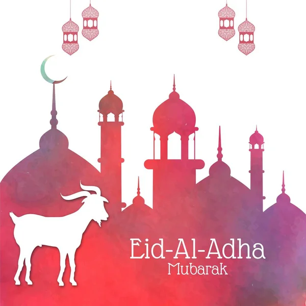 Religioso Eid Al Adha Mubarak celebração fundo —  Vetores de Stock