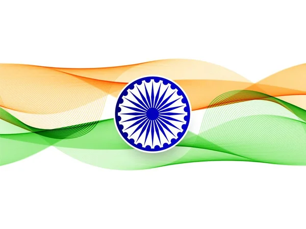 Latar belakang desain bendera India yang bergelombang - Stok Vektor
