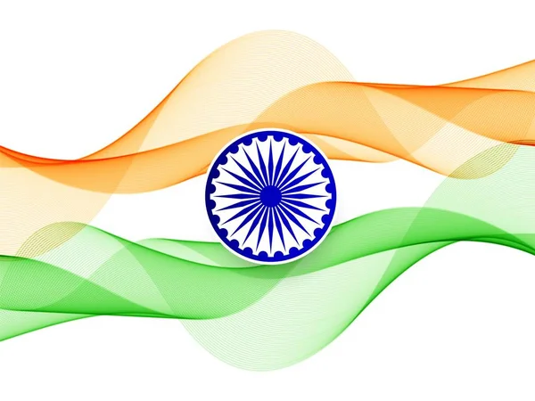 Snygg vågig indisk flagg tema bakgrund — Stock vektor