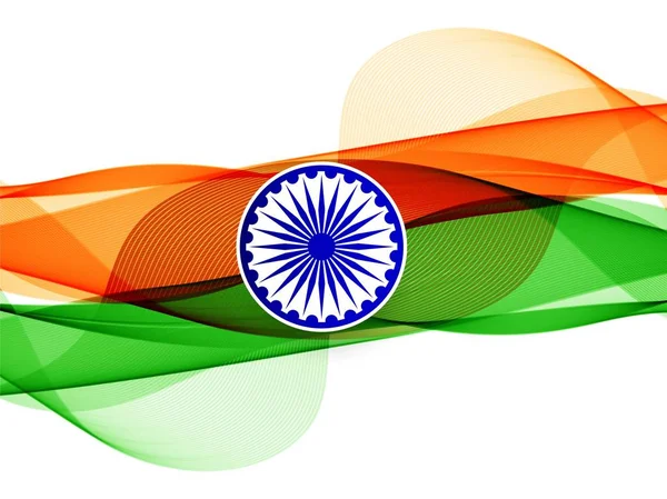 Fondo elegante bandera india ondulado tema — Vector de stock