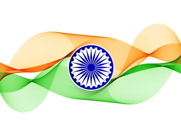 Résumé ondulé drapeau indien fond de conception — Image vectorielle