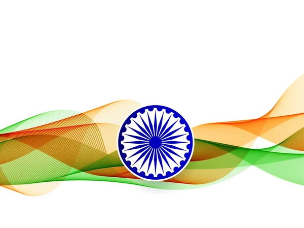 Fondo de diseño de bandera india ondulada abstracta — Vector de stock