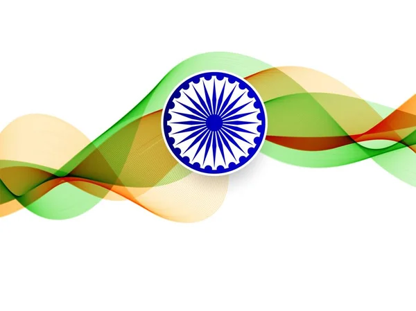 Fondo elegante bandera india ondulado tema — Archivo Imágenes Vectoriales