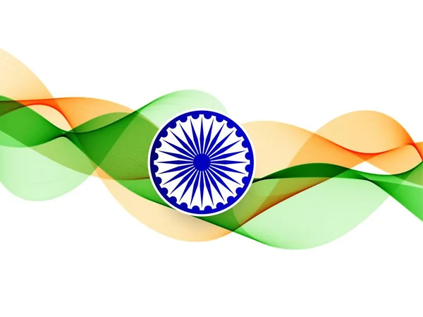 现代优雅波浪印度国旗背景 — 图库矢量图片