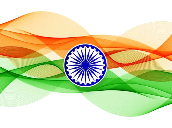 Αφηρημένο κυματιστή Ινδική σημαία φόντο σχεδιασμού — Διανυσματικό Αρχείο