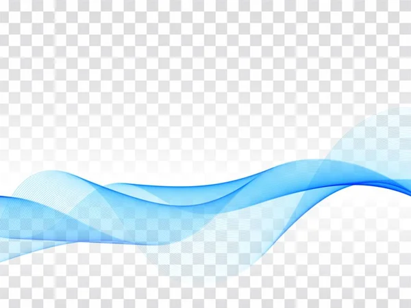 Moderno azul onda elegante fondo transparente — Vector de stock