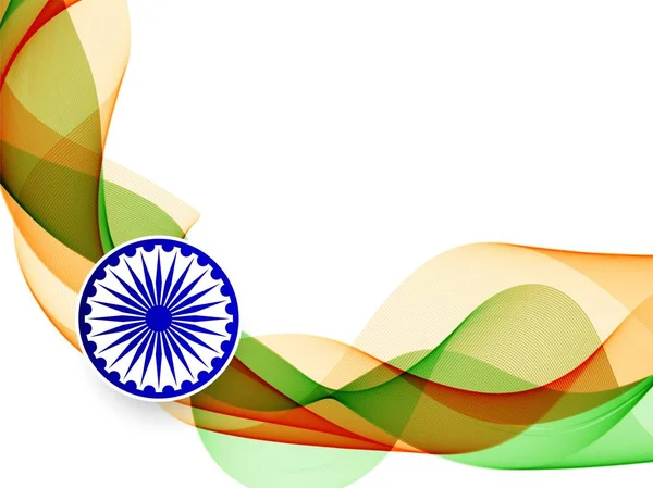 Stijlvolle golvende Indische vlag thema achtergrond — Stockvector