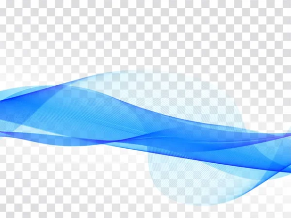 Moderno azul onda elegante fondo transparente — Vector de stock