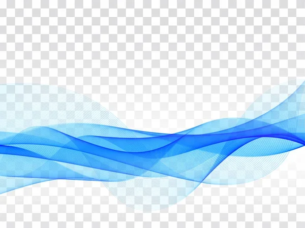 Elegante onda azul que fluye fondo transparente — Vector de stock