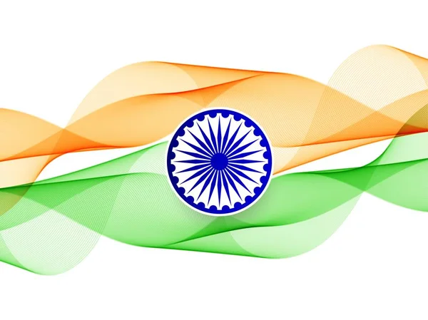 Абстрактный волнистый дизайн флага Индии — стоковый вектор