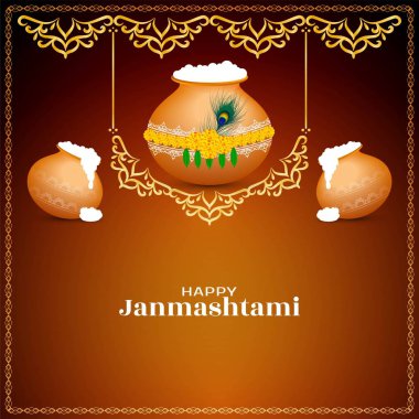 Mutlu Janmashtami Hint şenlikli dekoratif arka plan