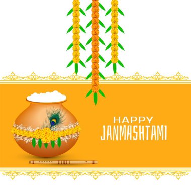 Mutlu Janmashtami kutlama dini arka plan