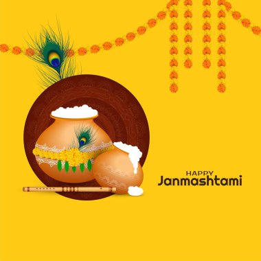 Abstarct Mutlu Janmashtami festival arka plan
