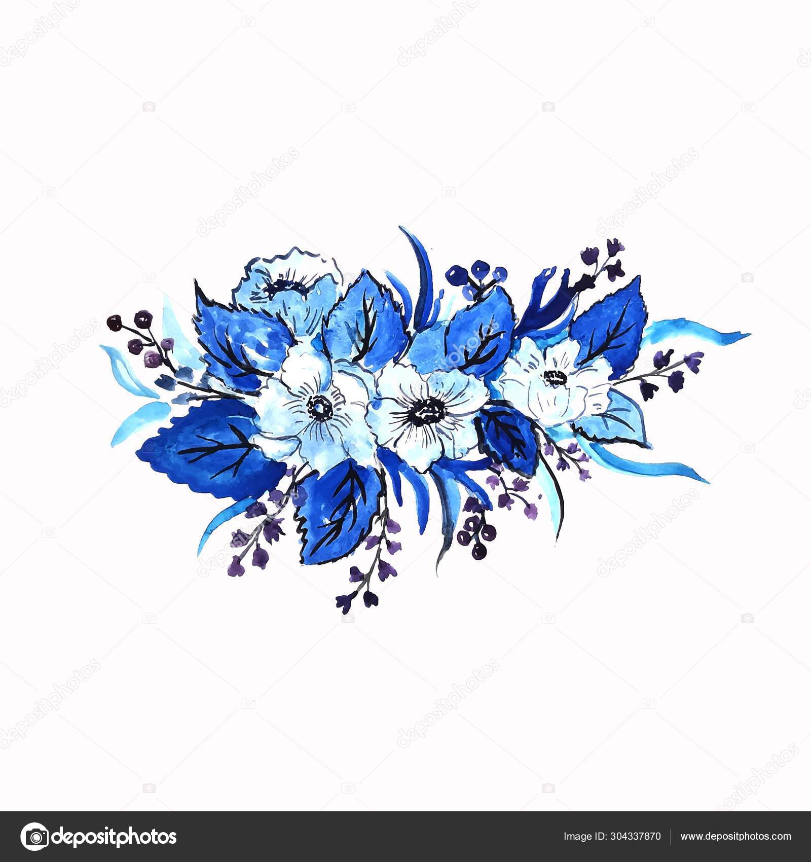Abstract Blue Watercolor Flowers Decorative Background Vector Image By C Creativehat Vector Stock Abstract Blue Watercolor Flowers Decorative Background Vector Image By C Creativehat Vector Stock