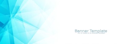 Soyut mavi geometrik bayrak tasarım vektörü