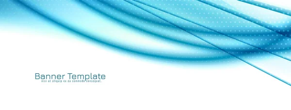 Astratto Blu Wave Design Banner Vettoriale — Vettoriale Stock