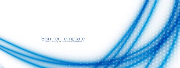 Abstrakte Blaue Welle Design Banner Vektor — Stockvektor