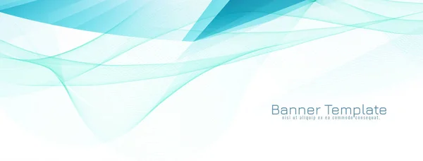 Astratto Moderno Elegante Vettore Banner Onda Blu — Vettoriale Stock
