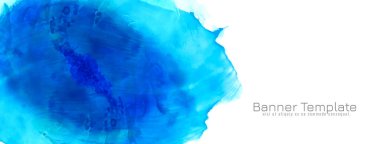 Soyut mavi suluboya tasarım sancak vektörü