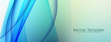 Soyut dekoratif mavi dalga pankart tasarım vektörü