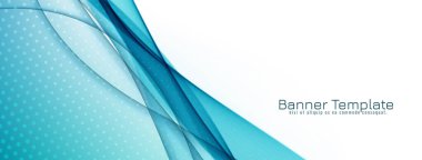 Soyut dekoratif mavi dalga pankart tasarım vektörü