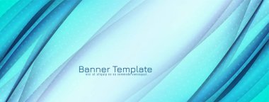 Soyut dekoratif mavi dalga pankart tasarım vektörü