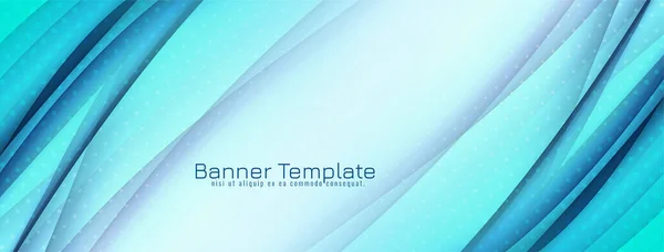 Vector Diseño Banner Onda Azul Decorativo Abstracto — Vector de stock