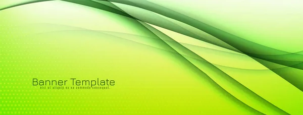 Resumen Elegante Vector Diseño Banner Onda Verde — Vector de stock