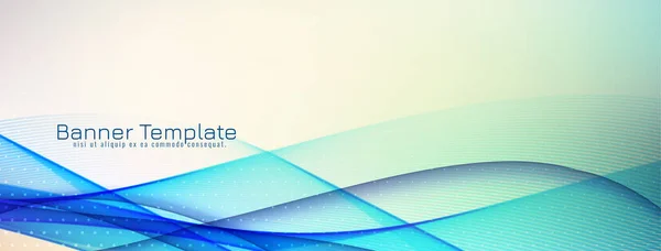 Astratto Decorativo Blu Onda Banner Design Vettoriale — Vettoriale Stock