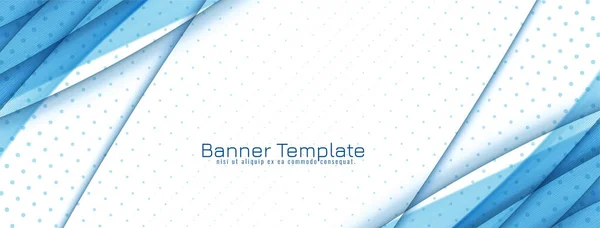 Vector Diseño Banner Onda Azul Decorativo Abstracto — Vector de stock