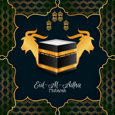Kurban Bayramı Mübarek arka plan vektörünü selamlıyor