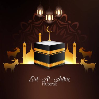 İslam Festivali Kurban Bayramı Mübarek arka plan vektörü