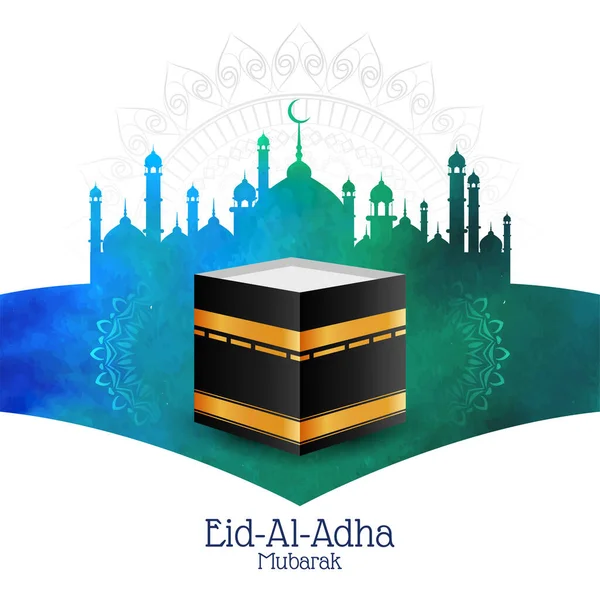 Festival Eid Adha Mubarak Saludo Vector Fondo — Archivo Imágenes Vectoriales
