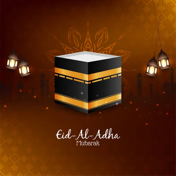 Religieuze Eid Adha Mubarak Islamitische Achtergrond Vector — Stockvector