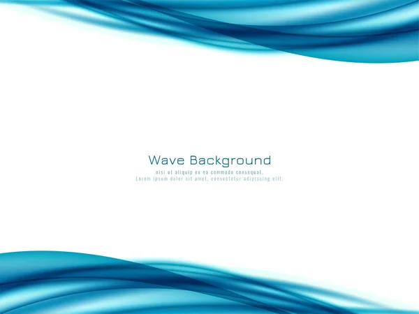 Abstrakte Blaue Welle Design Hintergrundvektor — Stockvektor