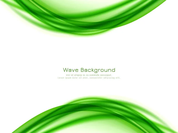 Abstracto Vector Fondo Diseño Onda Verde — Vector de stock