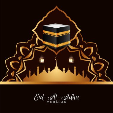 Kurban Bayramı Mübarek. Güzel İslami arka plan vektörü.