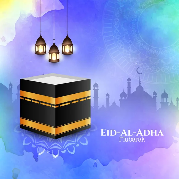 Eid Adha Mubarak Piękny Islamski Wektor Tła — Wektor stockowy