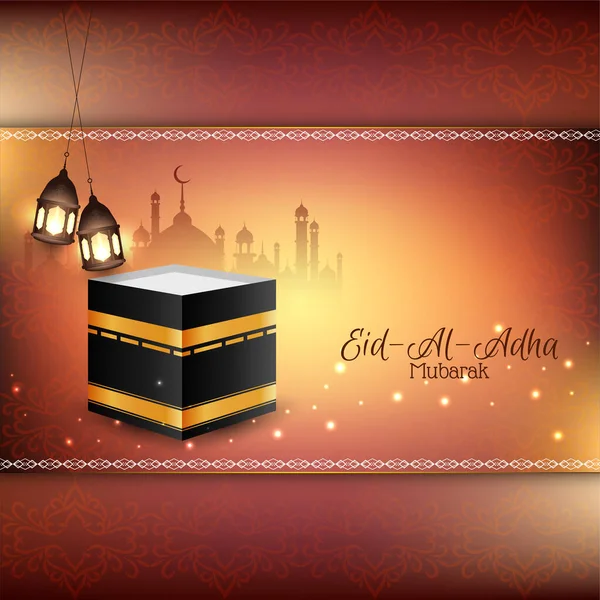 Festival Islâmico Eid Adha Mubarak Vetor Fundo —  Vetores de Stock