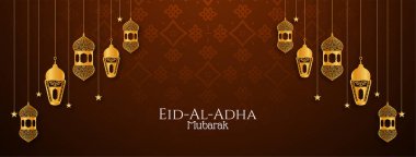 Dini Kurban Mübarek bayrak tasarım vektörü