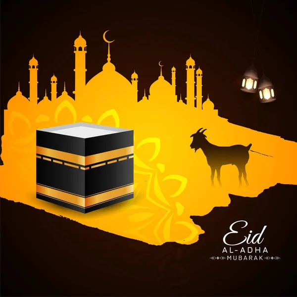 Eid Adha Mubarak Festival Begroet Achtergrond Vector — Stockvector