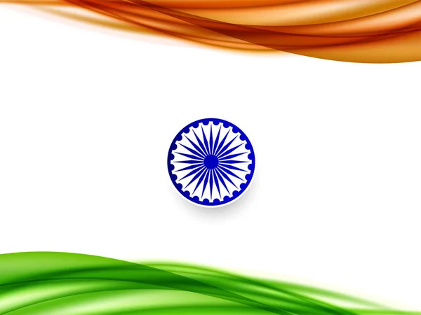 Indische Flagge Thema Welle Stil Design Hintergrund Vektor — Stockvektor
