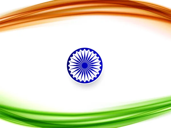 波浪形印度国旗主题设计的背景矢量 — 图库矢量图片