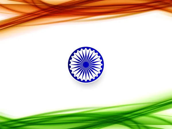 Bandera India Tema Onda Estilo Diseño Fondo Vector — Archivo Imágenes Vectoriales