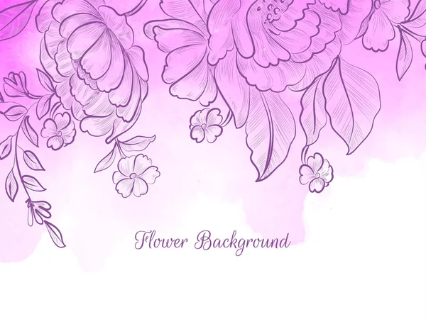 Mano Disegnato Fiore Rosa Acquerello Pastello Sfondo Vettore — Vettoriale Stock