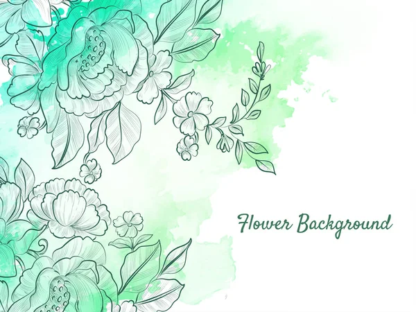 Абстрактный Ручной Рисунок Цветок Мягкий Зеленый Пастельный Фон Вектор — стоковый вектор
