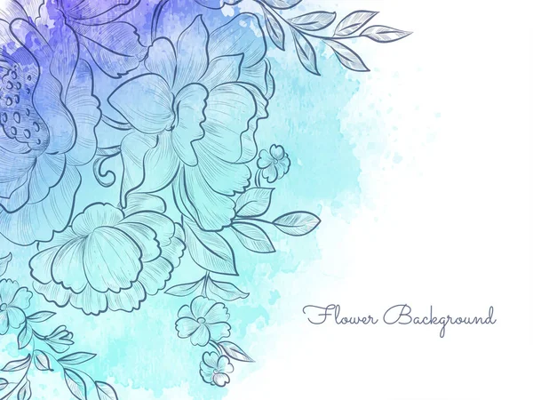 Elegante Mano Disegnato Fiore Colorato Acquerello Sfondo Vettore — Vettoriale Stock