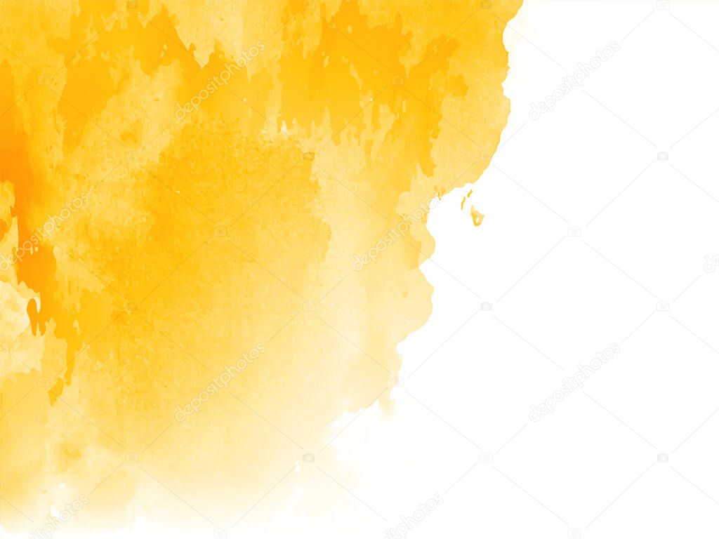 Bright yellow watercolor texture design background vector