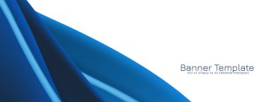 Soyut mavi dalga modern pankart tasarım vektörü